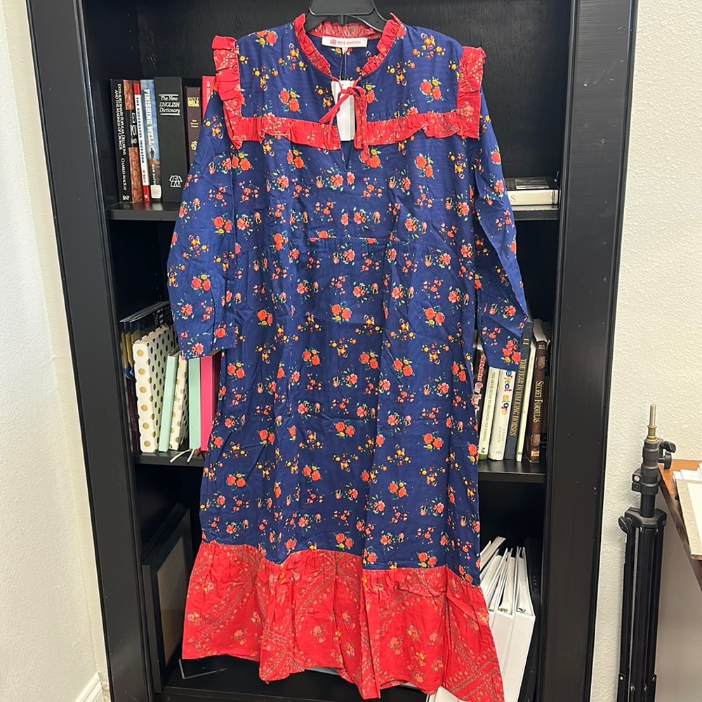 Ro’s Garden Tatiana Blue Reno Dress Size L Tuckernuck